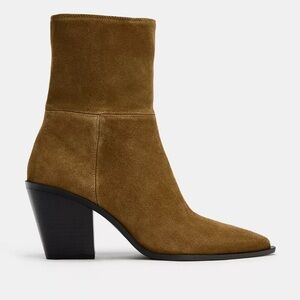 NWT Zara split leather ankle boots